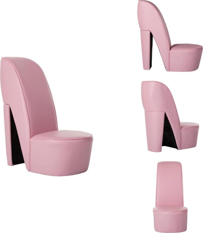 VidaXL Hakstoel Roze 43 x 82.5 x 85.5 cm Katoen 5% Polyester 25% PVC 70% Fauteuil