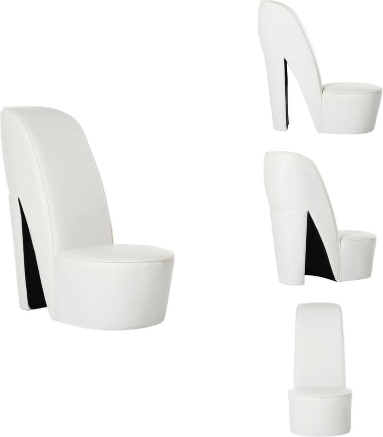 VidaXL Hakstoel Hakstoelen Pumpstoel Pumpstoelen Hakstoel kunstleer wit