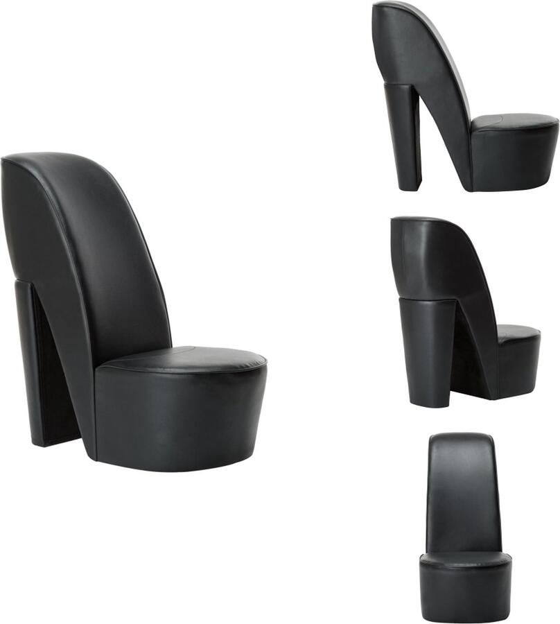 VidaXL Hakstoel Hakstoelen Pumpstoel Pumpstoelen Hakstoel kunstleer zwart