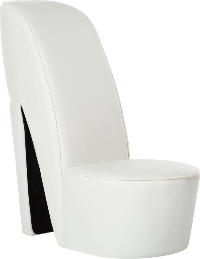 VidaXL Hakstoel Kunstleer Wit 43x82 5x85 5 cm Hakstoel Lounge Chair Pumpschoen Fauteuil Unieke Stoel Witte Stoel Kunstleder Meubilair Trendy Salontafel Party Furniture Feest Decoratie - Foto 2