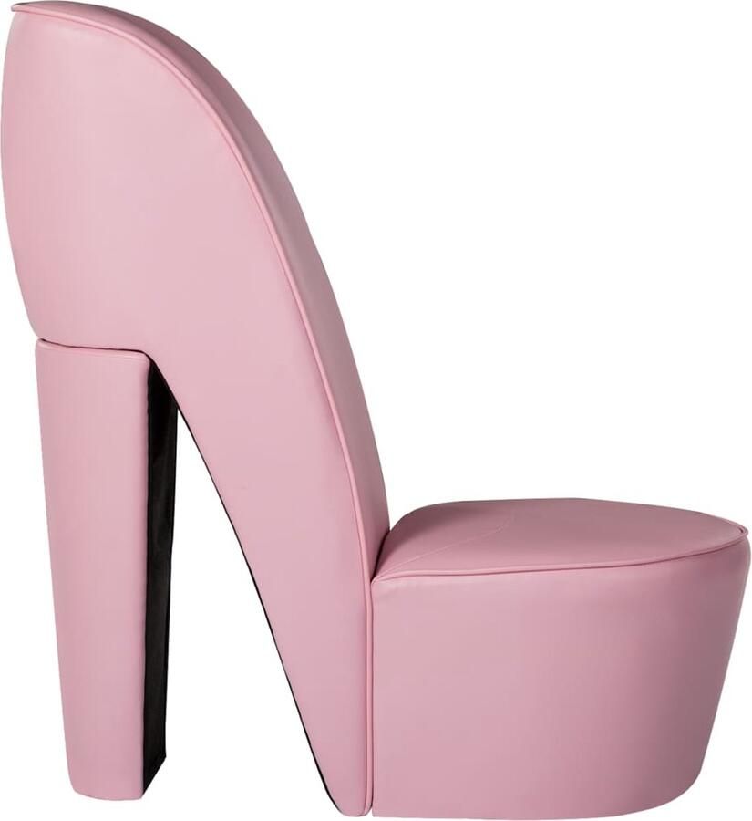 VidaXL Hakstoel roze kunstleer stijlvol en uniek Hakstoel Pumpstoel Lounge Chair Roze Fauteuil Kunstleder Meubilair Trendy Stoel - Foto 2