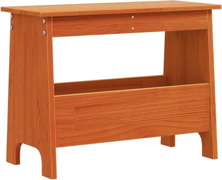 VidaXL -Halbankje-60x28x45-cm-massief-grenenhout-wasbruin - Foto 2