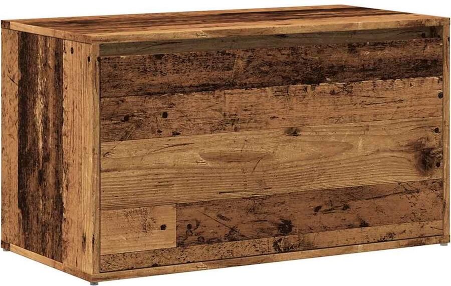 VidaXL Halbankje 80x40x45 cm bewerkt hout oud houtkleurig