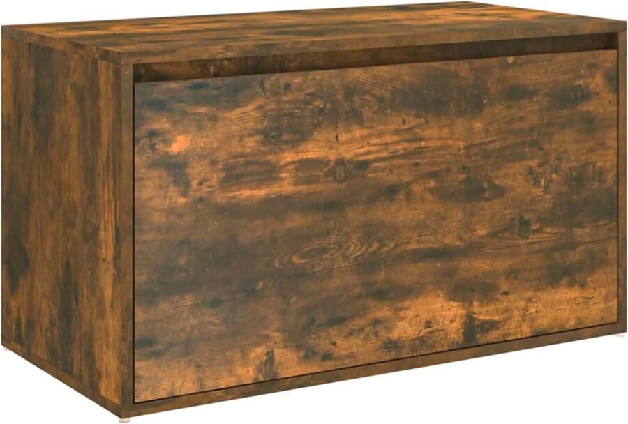 VidaXL Halbankje 80x40x45 cm Hout Gerookt Eiken Halbank Opbergbank Bankschikking Entree Meubilair Bruine Bank