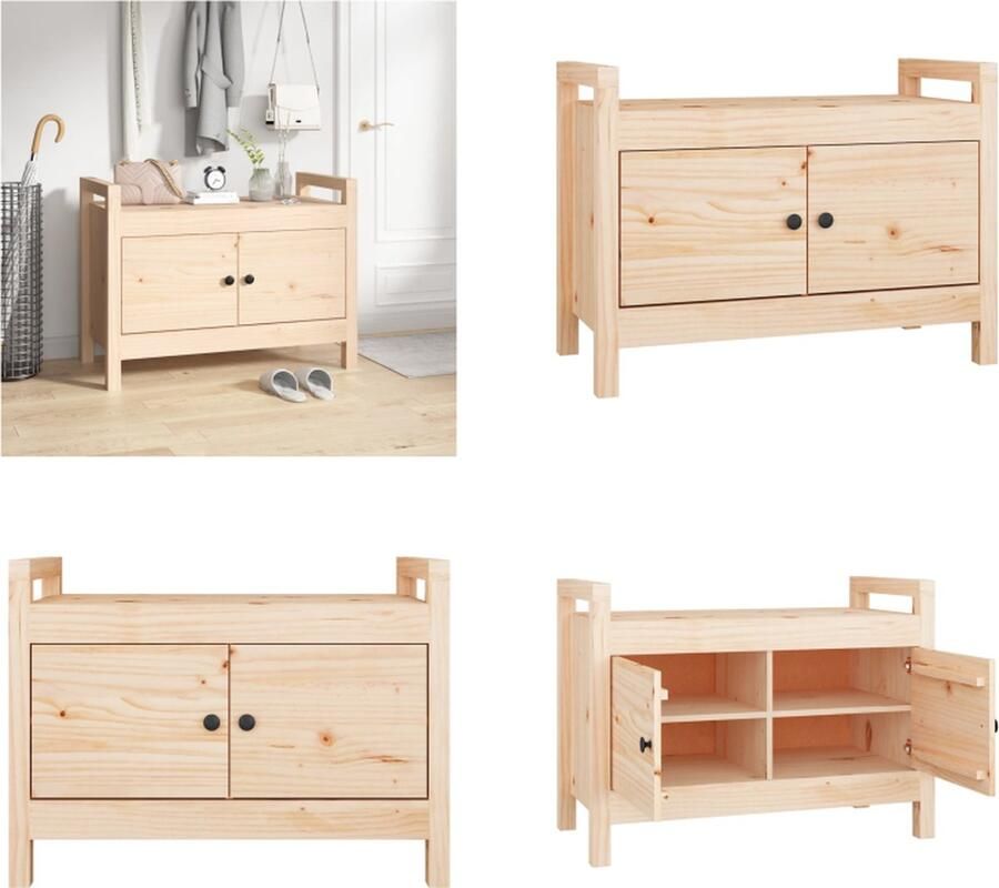 VidaXL Halbankje 80x40x60 cm massief grenenhout Halbankje Halbankjes Bankje Gangbankje