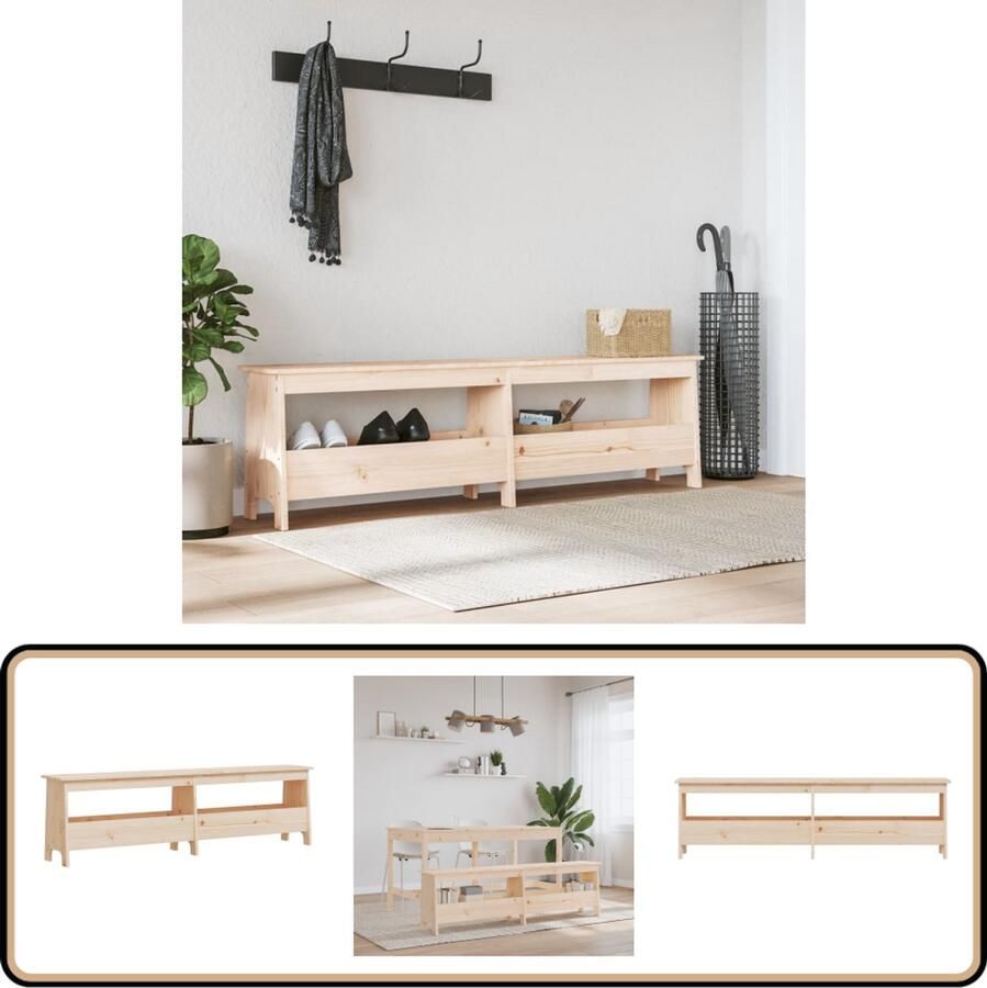 VidaXL Halbankje Massief Grenenhout 160x28x45 cm Halbank Opbergbank Houten Bank Grenoble Hout Banks Voor In De Hal