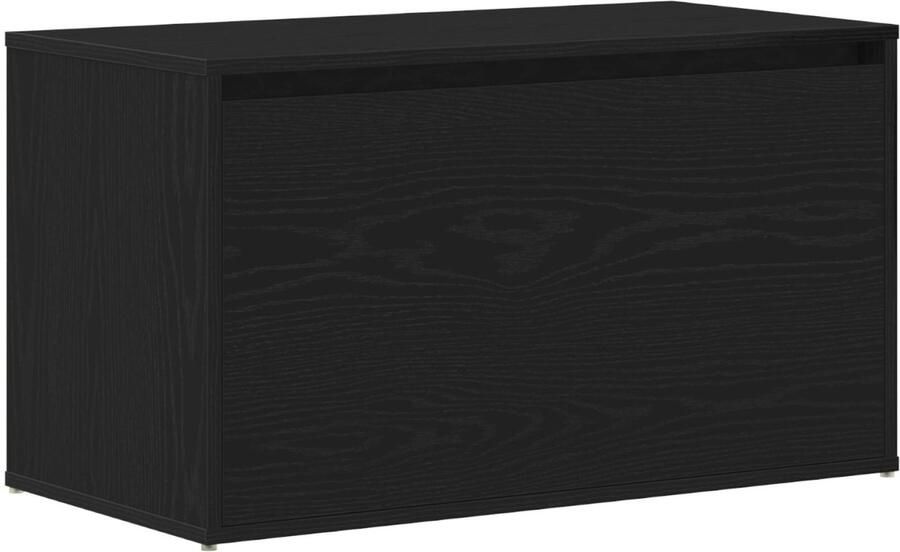 VidaXL Bank Zwarte eiken Hout 80 x 40 x 45 cm Opslagbank Rechthoekig - Foto 2