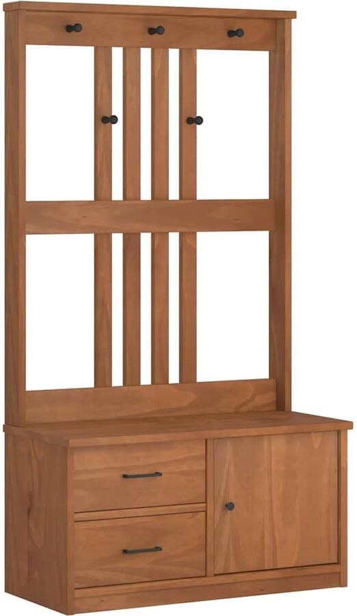 VidaXL Hal Boom Hal Bomen Gang Bank Gang Kast Halboom SANDENS 87x40x159 5 cm massief grenenhout