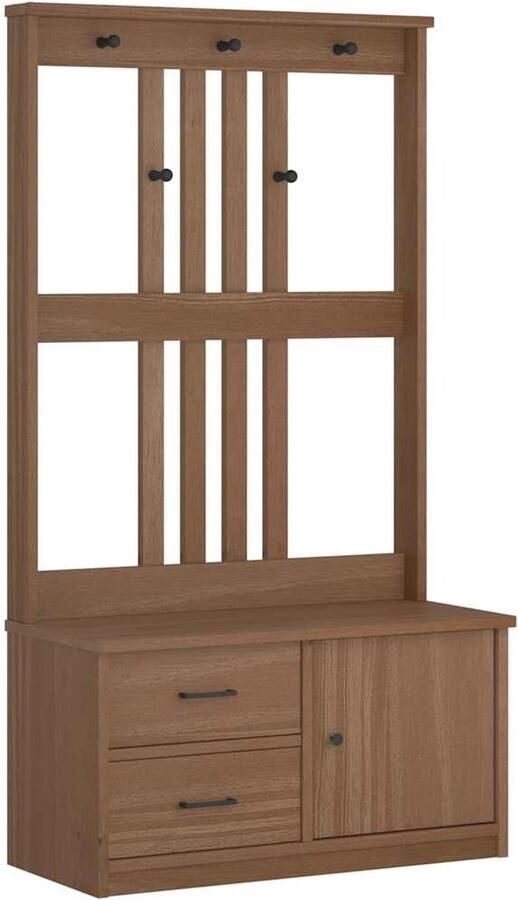 VidaXL Houten Kast Halstandaard Halboom SANDNES 87x40x159 5 cm massief grenenhout Entreespiegel Bergruimte Vintage Design