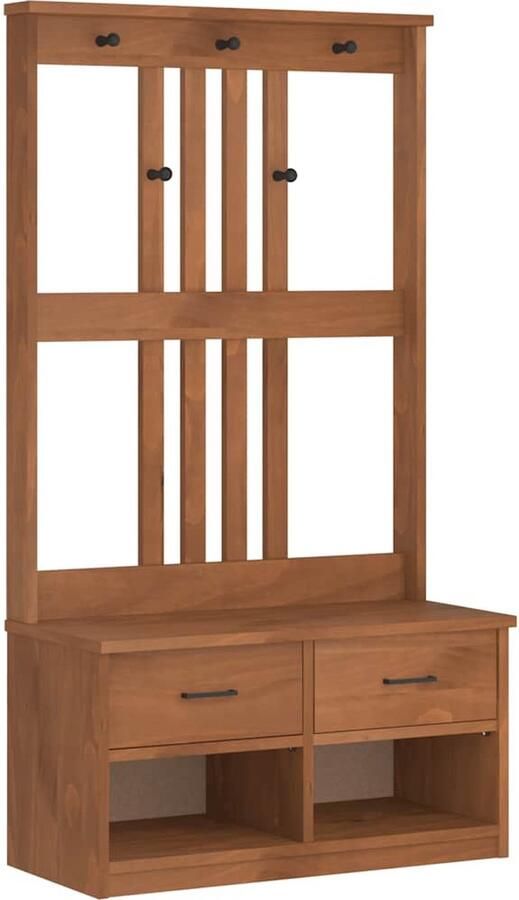 VidaXL Halboom SANDENS Massief Grenenhout Hal Boom Hal Bomen Gang Bank Gang Kast