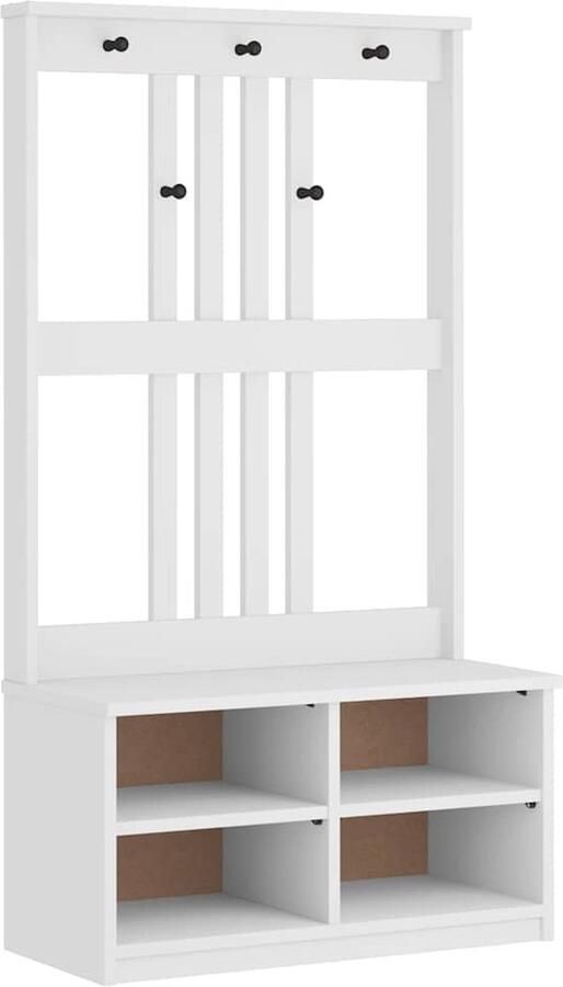 VidaXL Halboom SANDENS Wit 87x40x159 5 cm Hal Boom Hal Bomen Gang Bank Gang Kast