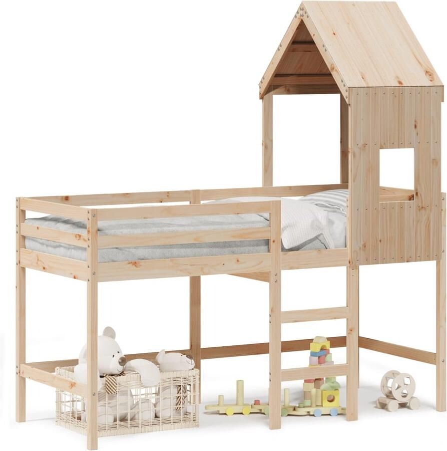 VidaXL Halfhoogslaper met bedhuis 80x200 cm