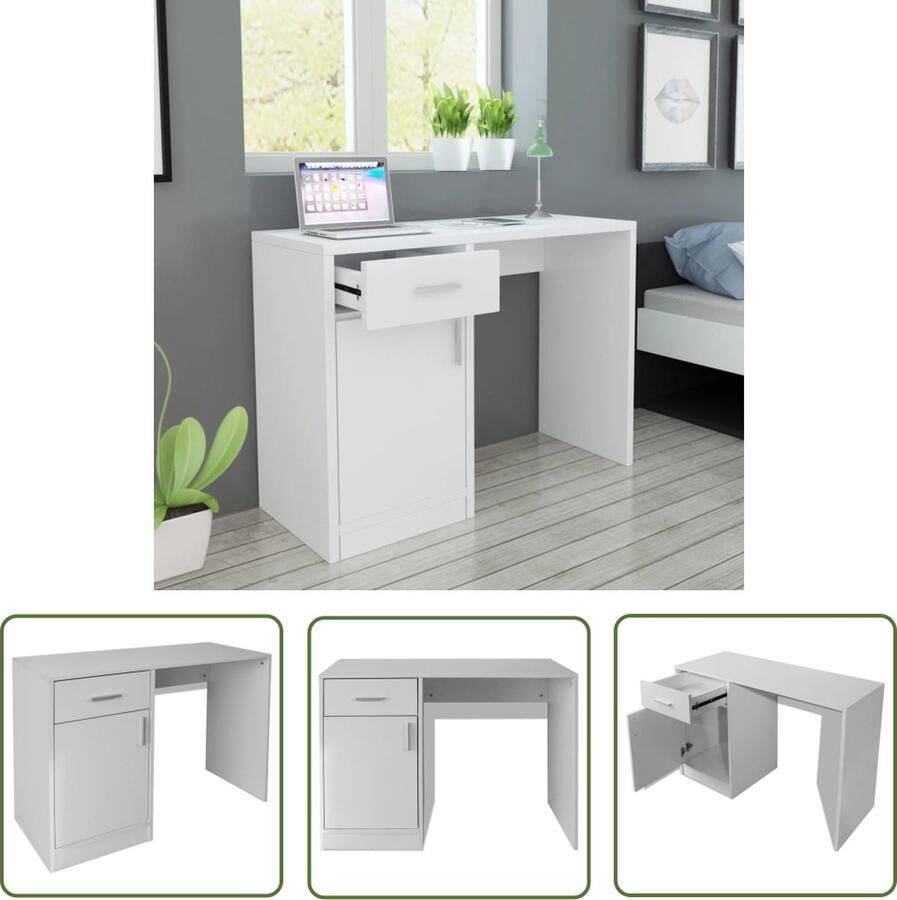 The Living Store Schoenenkast Basic Halkastje 80 x 24 x 45 cm wit Schoenenkast Halkastje Witte Schoenenkast Houten Schoenenkast Compact Schoenenkast - Foto 3