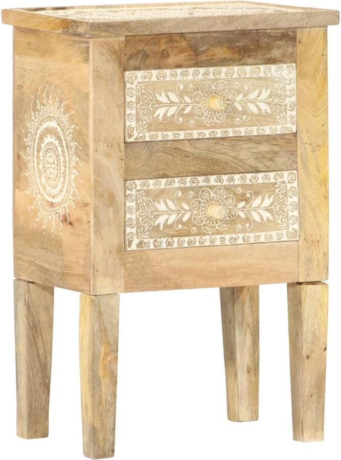 VidaXL Nachtkastje Nachtkastjes Houten Nachtkastje Houten Nachtkastjes Nachtkastje handgeschilderd 40x30x60 cm massief mangohout