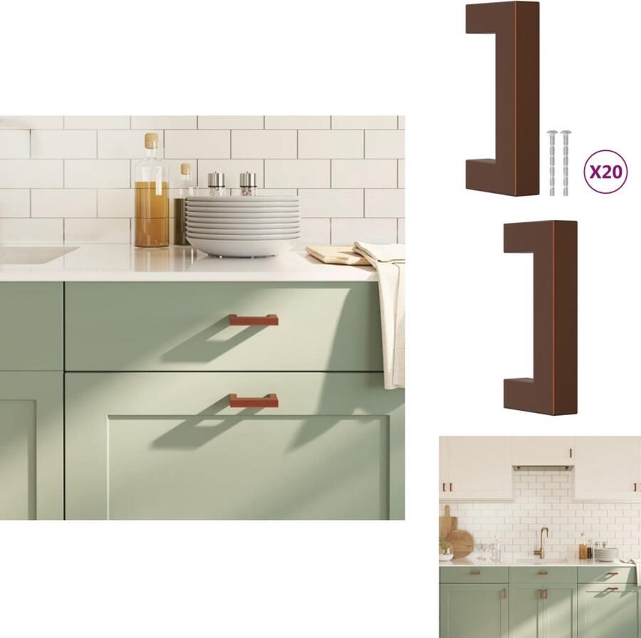 VidaXL Handvat Handvatten Handgreep Voor Kast Handgreep Handvatten 20 st 64 mm roestvrij staal bronskleurig