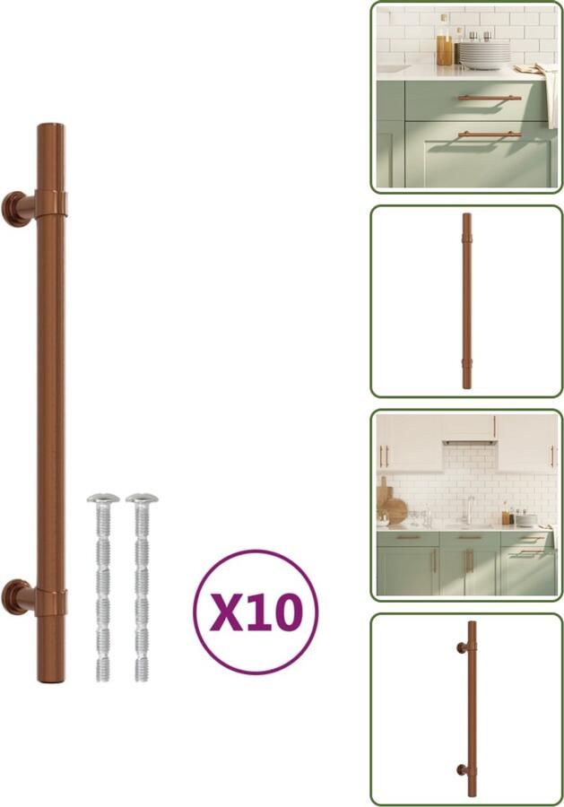 VidaXL Handvatten 10 stuks 160 mm RVS Bronskleurig Vintage Meubelgrepen voor Kasten en Lades Meubelhandgrepen Vintage Handgrepen Roestvaststalen Handgrepen Brons Handgrepen Kastgrepen