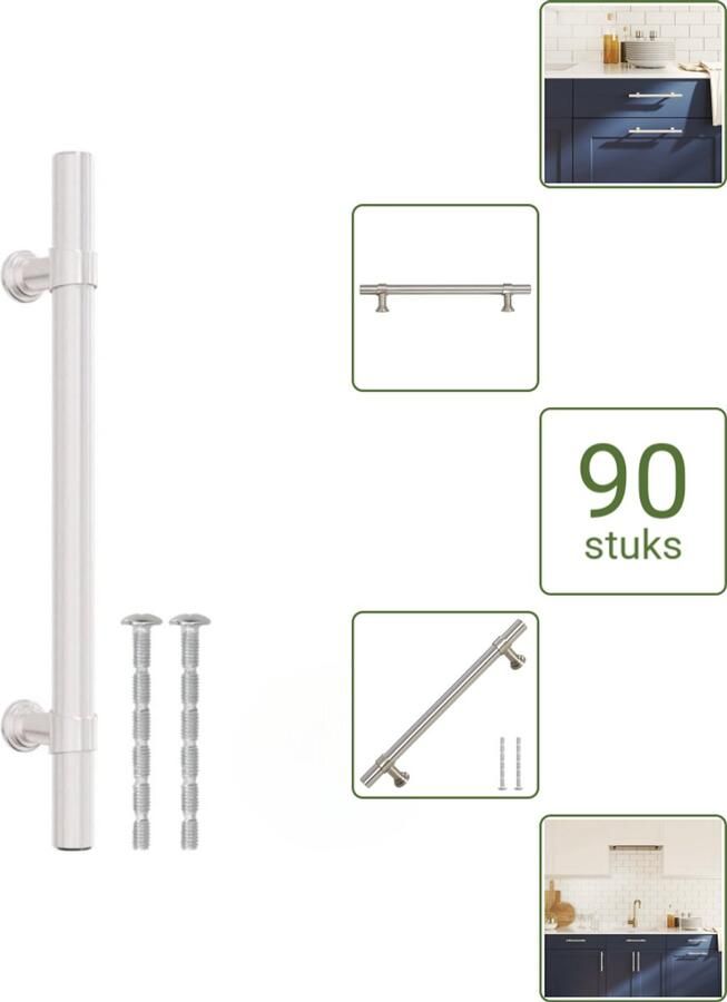 VidaXL Handvatten 128 mm RVS Bronskleurig Meubelgrepen voor Kasten en Lades Voordeelverpakking 90 stuks