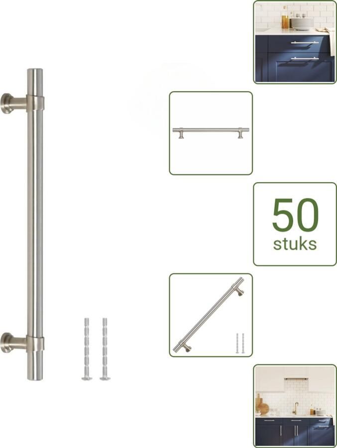 VidaXL Handvatten 160 mm RVS Zilverkleurig Vintage Meubelgrepen voor Kasten en Lades Voordeelverpakking 50 stuks