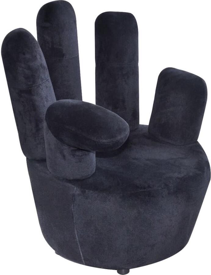 VidaXL Handvormige Fluwelen Stoel Zwart 110 kg Fluwelen Stoel Handvormige Stoel Lounge Stoel Eetkamerstoel Moderne Stoel Zwarte Stoel Velvet Fauteuil - Foto 2