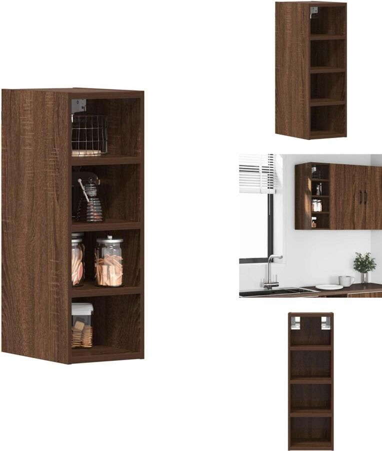 VidaXL Hangende Kast Hangende Kasten Keukenkast Opbergkast Hangkast 20x29 5x60 cm bewerkt hout bruin eikenkleur