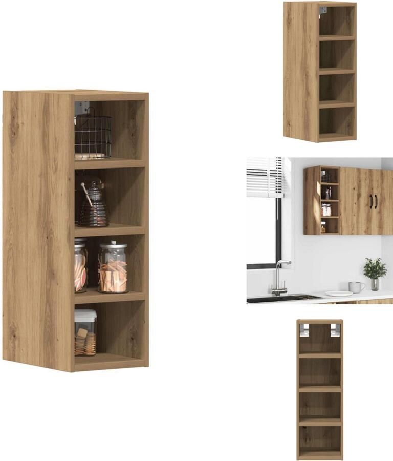 VidaXL Hangende Kast Hangende Kasten Keukenkast Opbergkast Hangkast 20x29 5x60 cm bewerkt hout artisanaal eikenkleur
