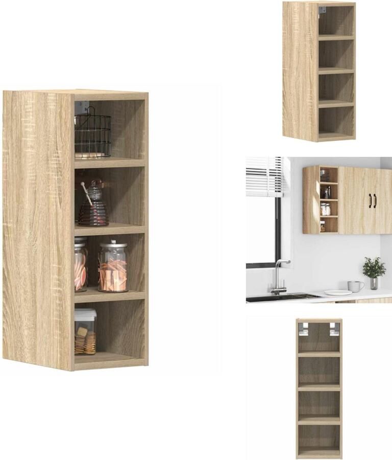 VidaXL Hangende Kast Hangende Kasten Keukenkast Opbergkast Hangkast 20x29 5x60 cm bewerkt hout sonoma eikenkleurig