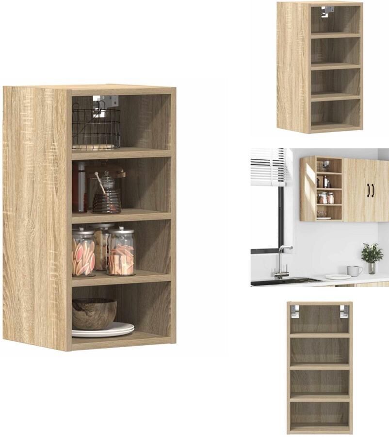 VidaXL Hangende Kast Hangende Kasten Keukenkast Opbergkast Hangkast 30x29 5x60 cm bewerkt hout sonoma eikenkleurig