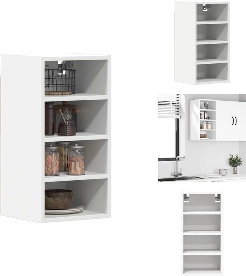 VidaXL Hangende Kast Hangende Kasten Keukenkast Opbergkast Hangkast 30x29 5x60 cm bewerkt hout wit