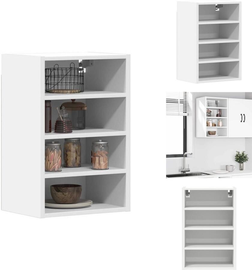 VidaXL Hangende Kast Hangende Kasten Keukenkast Opbergkast Hangkast 40x29 5x60 cm bewerkt hout wit