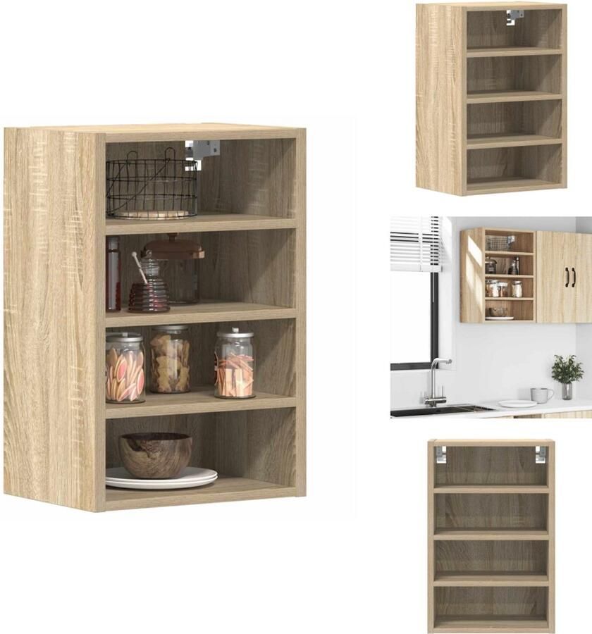 VidaXL Hangende Kast Hangende Kasten Keukenkast Opbergkast Hangkast 40x29 5x60 cm bewerkt hout sonoma eikenkleurig