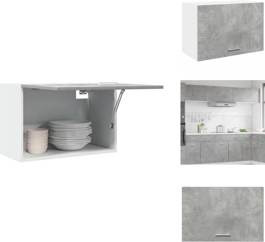 VidaXL Hangende Kast Hangende Kasten Keukenkast Opbergkast Hangkast 60x31x40 cm spaanplaat betongrijs