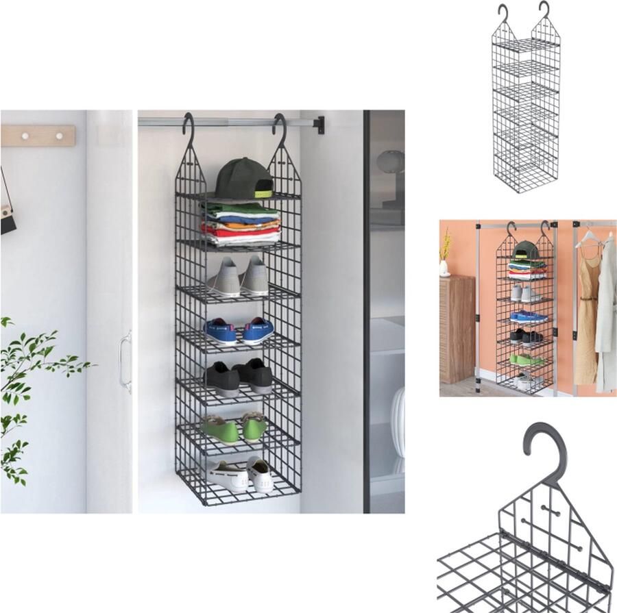 VidaXL Hangende Kastorganiser Hangende Kastorganisers Kastorganiser Kastopberger Kastorganiser hangend met 7 schappen