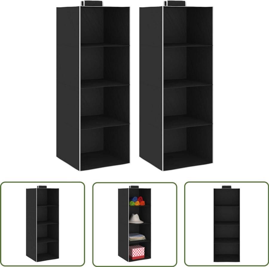 VidaXL Hangende Kledingorganisers Set van 2 Hangende Organizer Kledingorganizer Kasten Organisatie Opbergvak Kledingopslag Kledingkasten