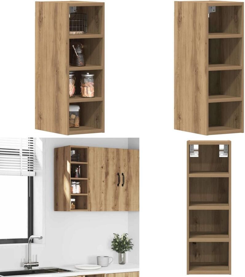 VidaXL Hangkast 20x29 5x60 cm bewerkt hout artisanaal eikenkleur Hangende Kast Hangende Kasten Keukenkast Opbergkast