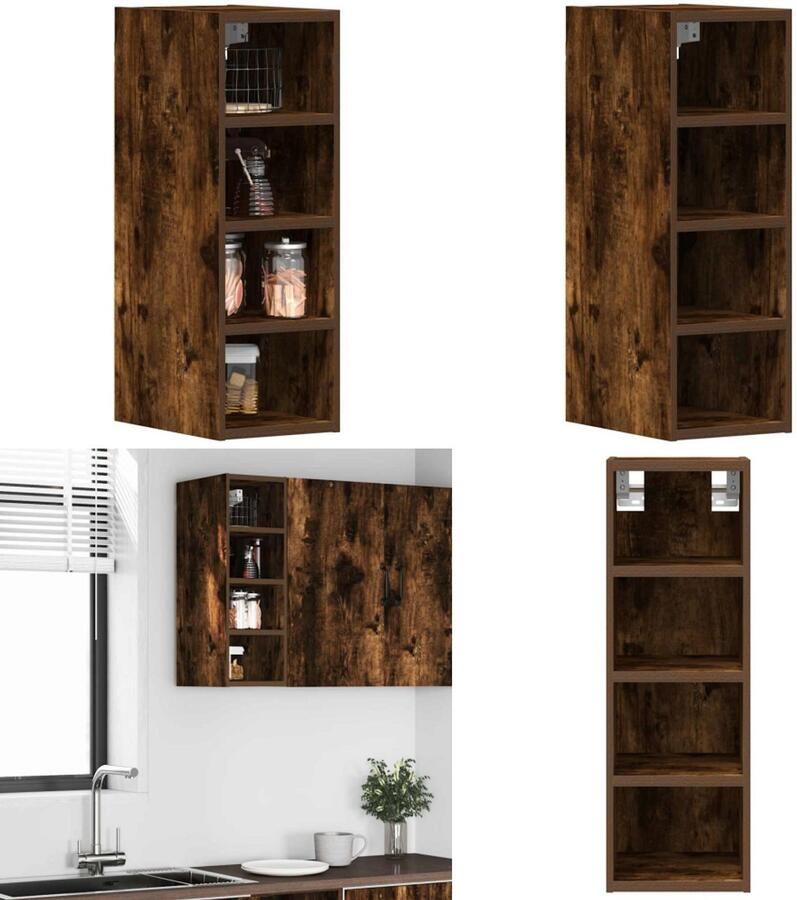 VidaXL Hangkast 20x29 5x60 cm bewerkt hout gerookt eikenkleurig Hangende Kast Hangende Kasten Keukenkast Opbergkast