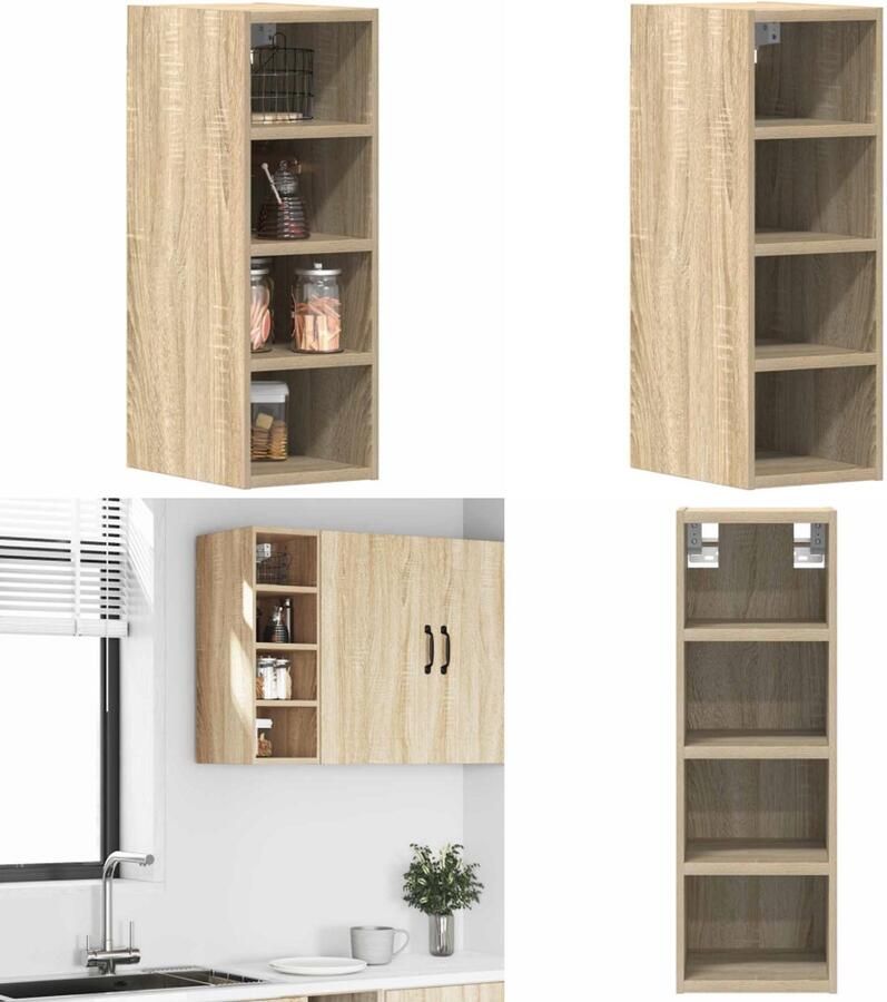 VidaXL Hangkast 20x29 5x60 cm bewerkt hout sonoma eikenkleurig Hangende Kast Hangende Kasten Keukenkast Opbergkast