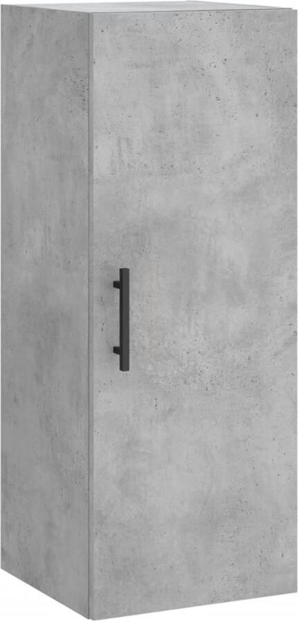 The Living Store Hangkast 34 5x34x90 cm betongrijs Hangkast Wandkast Opbergkast Houten Kast Grijze Kast - Foto 2