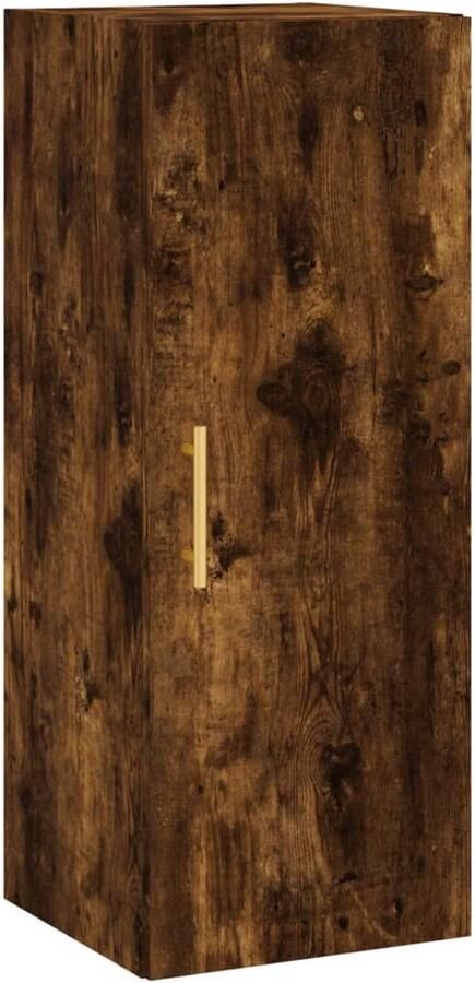 VidaXL Hangkast Gerookt Eiken 34 5x34x90 cm Zwevende Opbergkast Wandkast Houten Kast Bergruimte Designkast