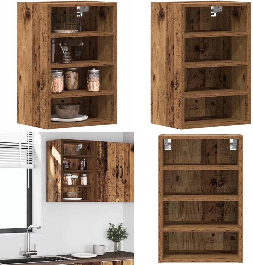 VidaXL Hangkast 40x29 5x60 cm bewerkt hout oud houtkleurig Hangende Kast Hangende Kasten Keukenkast Opbergkast