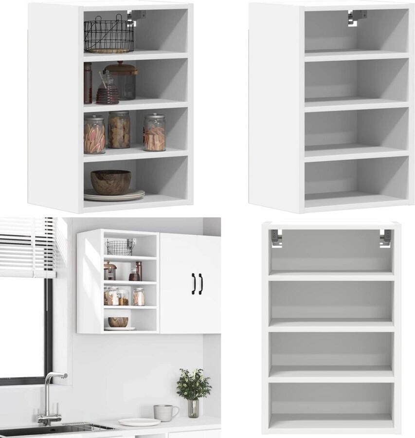 VidaXL Hangkast 40x29 5x60 cm bewerkt hout wit Hangende Kast Hangende Kasten Keukenkast Opbergkast