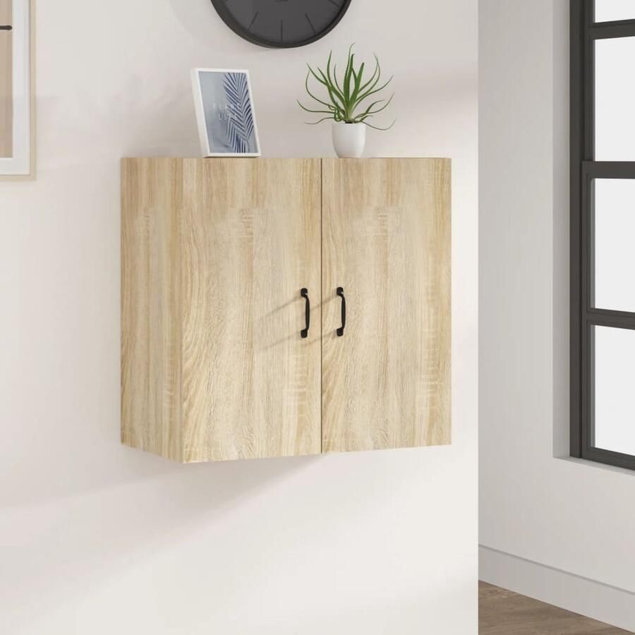 VidaXL Hangkast 60x31x60 cm Sonoma Eiken Wandkast Houten Kast Salontafel Bergruimte Opslagoplossing Landelijke Stijl Modern Design Bruine Kast - Foto 2