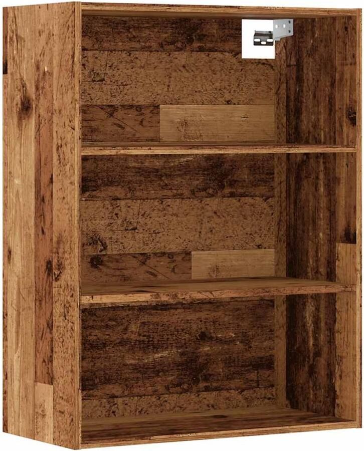 The Living Store Hangkast 69 5x32 5x90 cm oud houtkleurig Hangkast Houten Kast Wandkast Opbergkast Vintage Kast - Foto 2