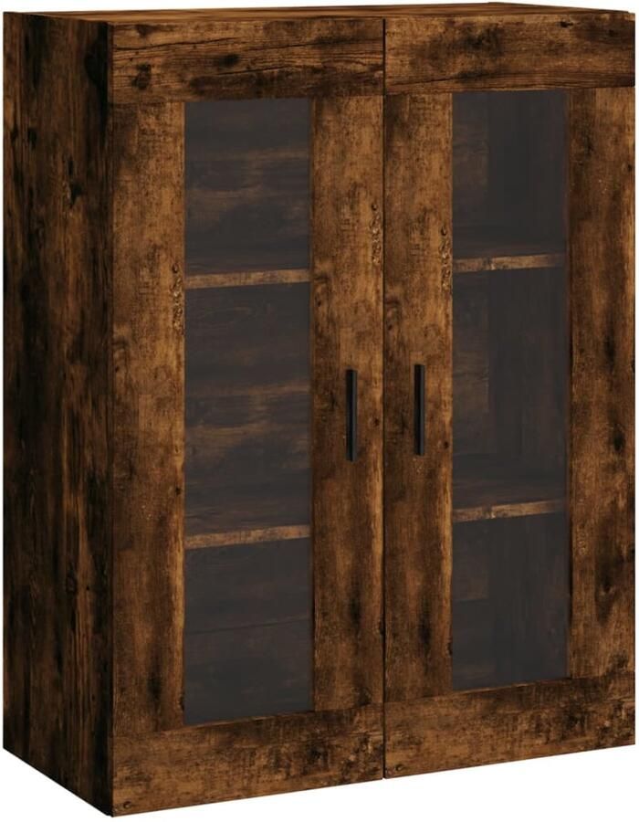 VidaXL Hangkast Gerookt Eiken 69 5x34x90 cm Wandkast Opbergkast Houten Kast Zwevende Kast Living Room Decor