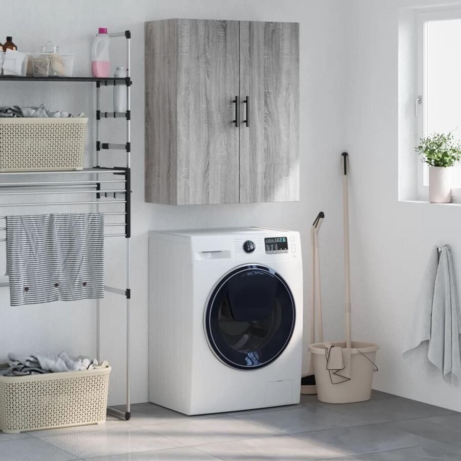 VidaXL -Hangkast-69 5x34x90-cm-grijs-sonoma-eikenkleurig