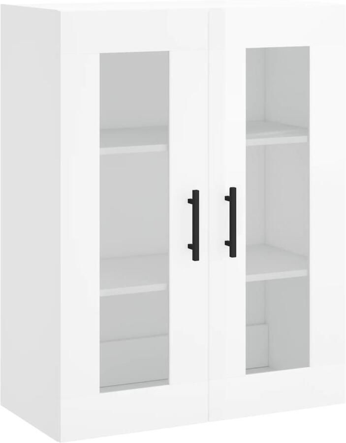 VidaXL Hangkast Hoogglans Wit 69 5x34x90 cm Wandkast Hangkast Opbergkast Keukenkast Houten Kast