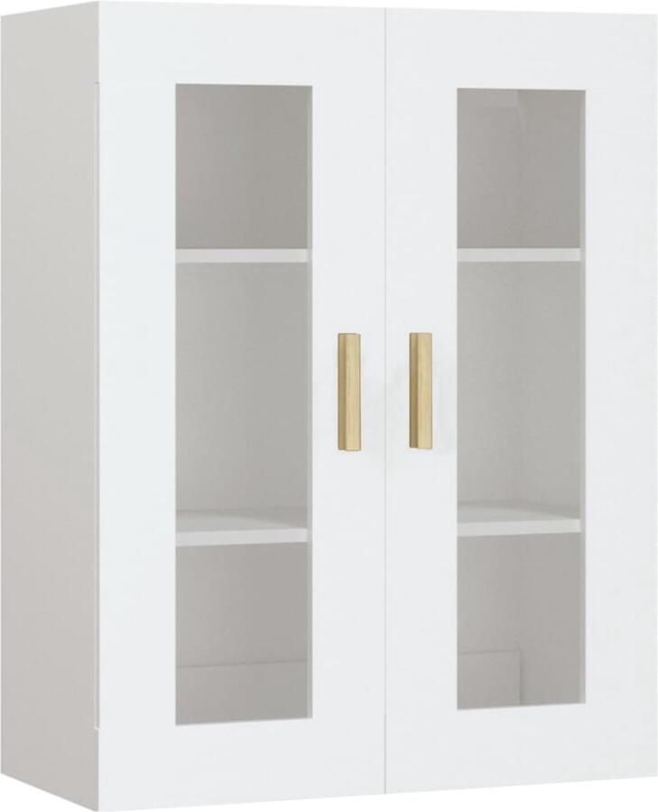 VidaXL Hangkast Wit 69 5x34x90 cm Hangkast Houten Kast Opbergkast Wandkast Woonaccessoires