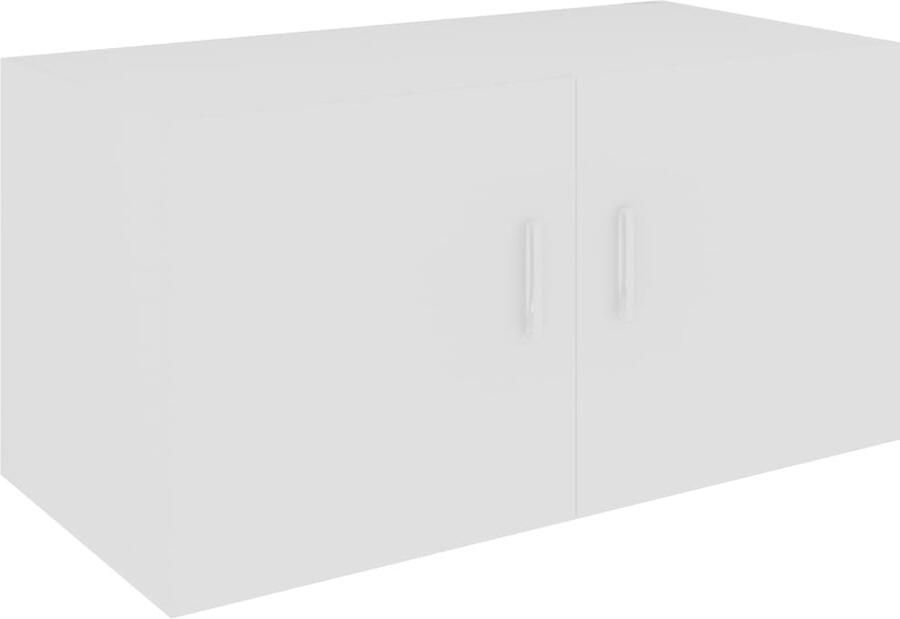 VidaXL Hangkast 80x39x40 cm Wit Bewerkt Hout Hangkast Wandkast Houten Kast Wit Kast Bergruimte
