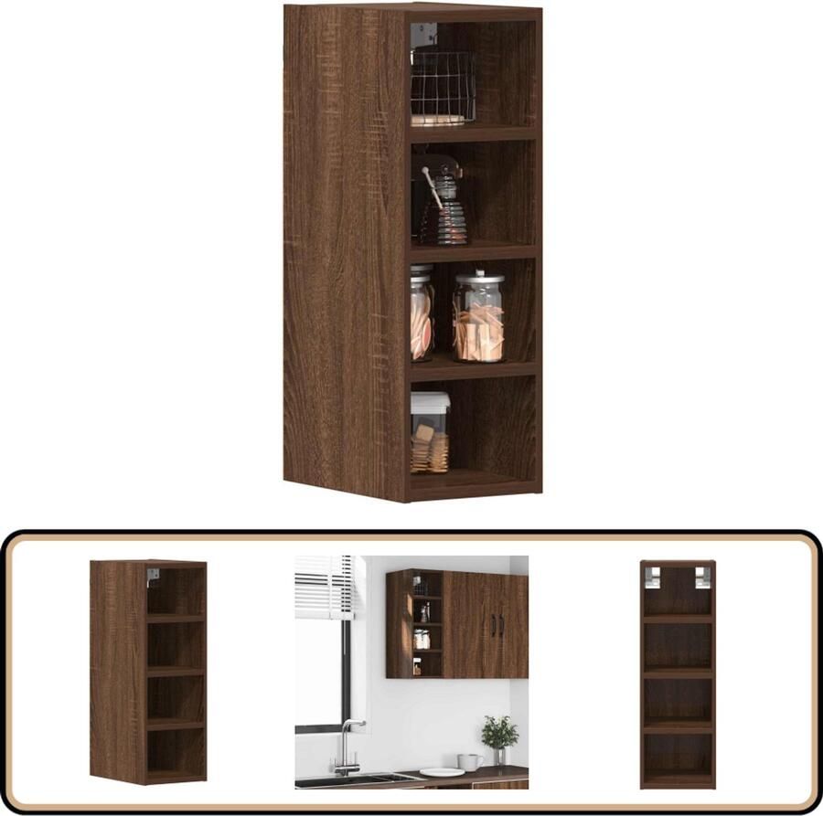 VidaXL Hangkast bruin eikenhout 20x29 5x60 cm Keuken Kast Wandkast Houten Kast Opbergkast Badkamer Kast