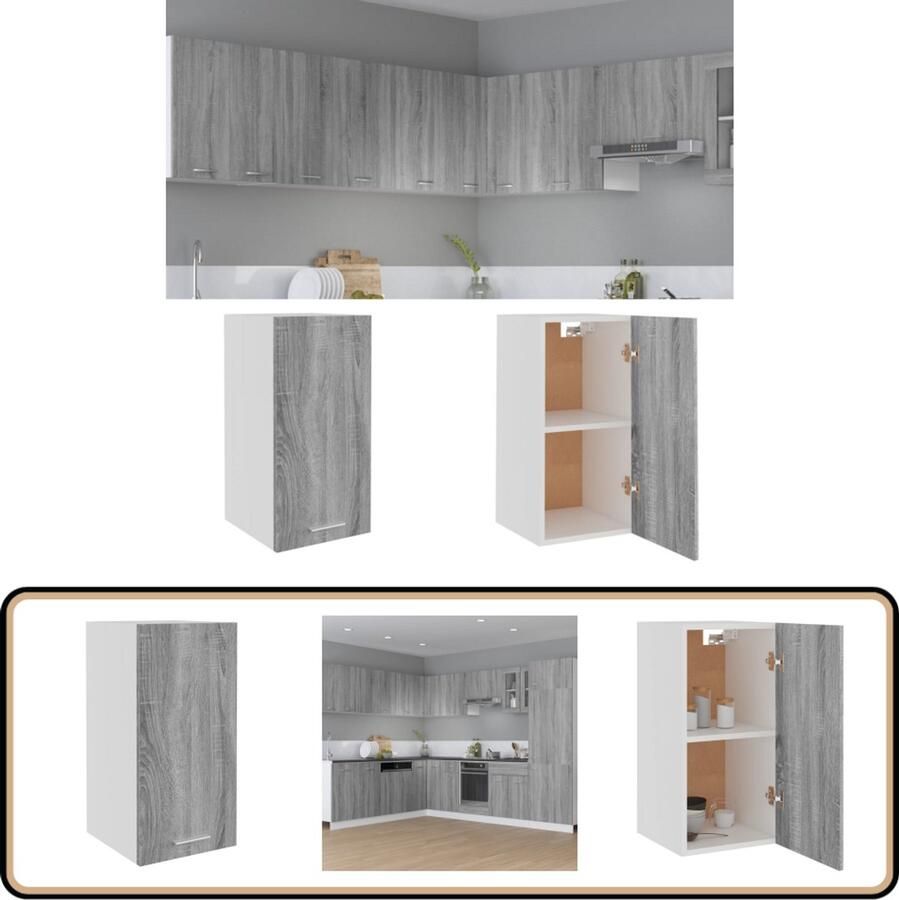VidaXL Hangkast Grijs sonoma eiken 29 5x31x60 cm Keuken Kast Wandkast Houten Kast Grijze Kast Opslagoplossing