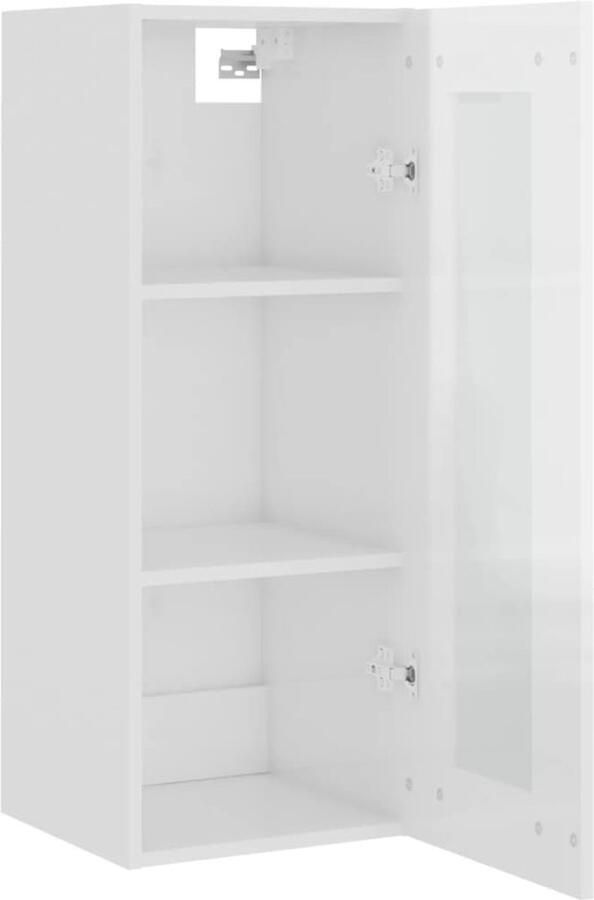 VidaXL Hangkast Hangkasten Hangende Kast Kastje Hangkast 34 5x34x90 cm hoogglans wit